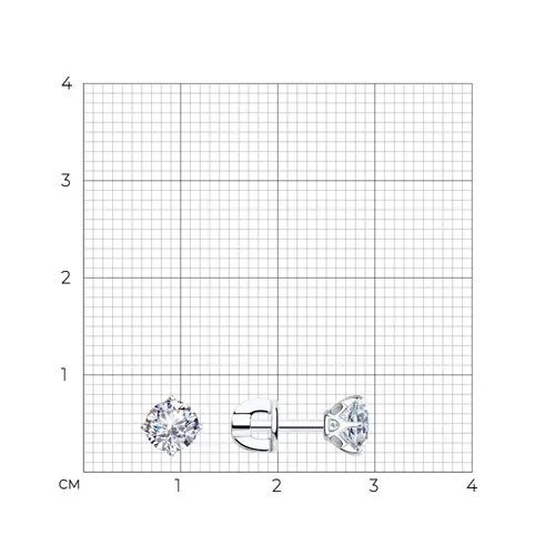 Cercei Pusete din argint cu Cubic Zirconia Incolor