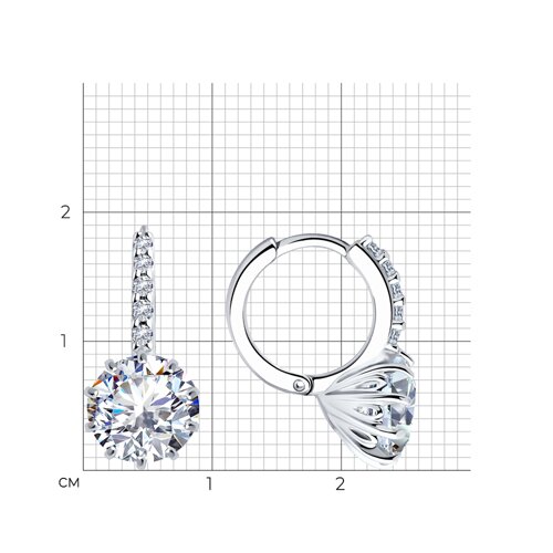 Cercei Creole din argint  cu pietre Cubic Zirconia Incolor