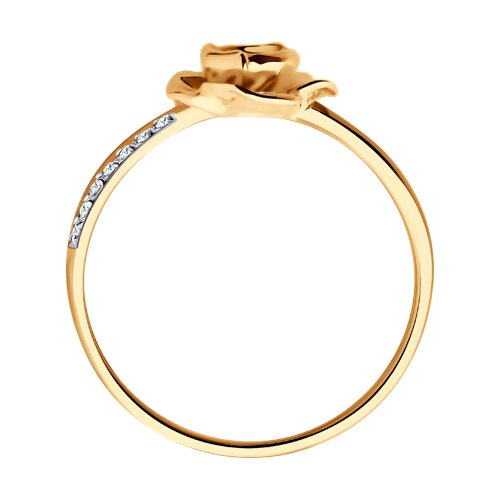 Inel din aur roșu cu pietre Cubic Zirconia Incolor
