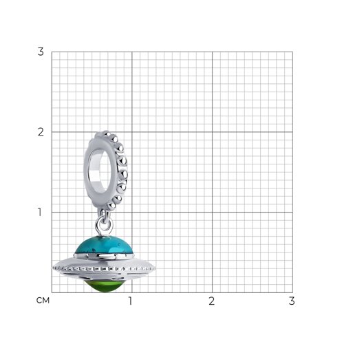 Pandantiv din argint  cu pietre Cubic Zirconia Incolor, Emailare