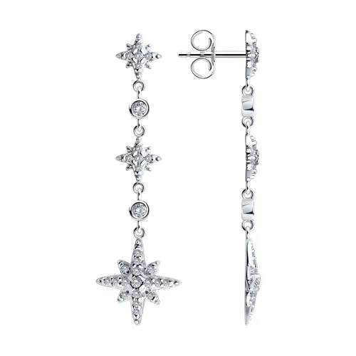 Cercei Pusete din argint cu Cubic Zirconia Incolor