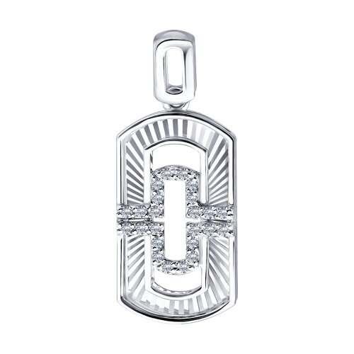 Pandantiv din aur alb cu pietre Diamant