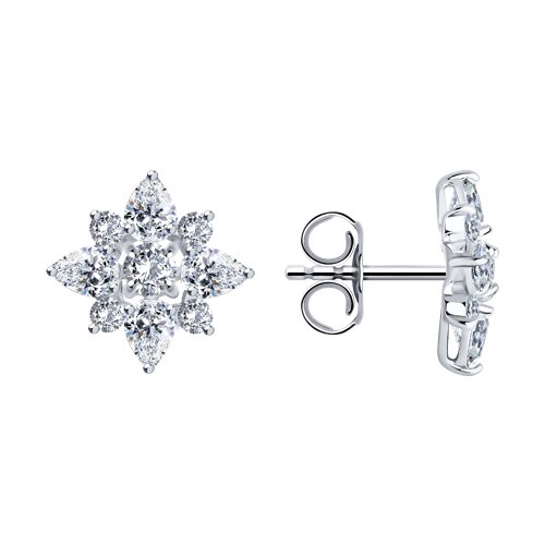 Cercei Pusete din argint  cu pietre Cubic Zirconia Incolor