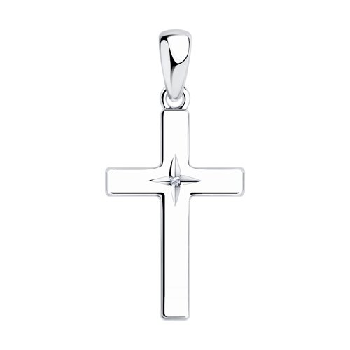 Cruce din argint  cu pietre Diamant