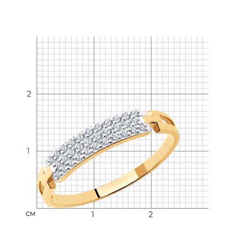 Inel din aur roșu cu pietre Cubic Zirconia Incolor