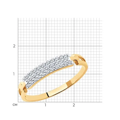 Inel din aur roșu cu Cubic Zirconia Incolor