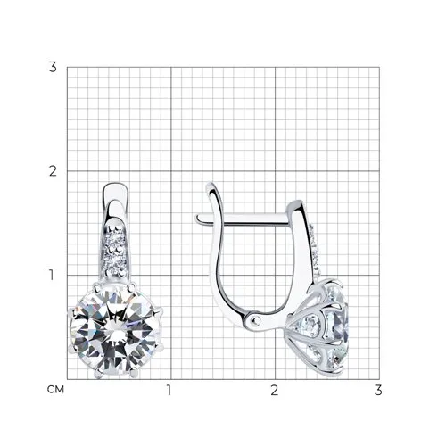 Cercei din argint cu Cubic Zirconia Incolor