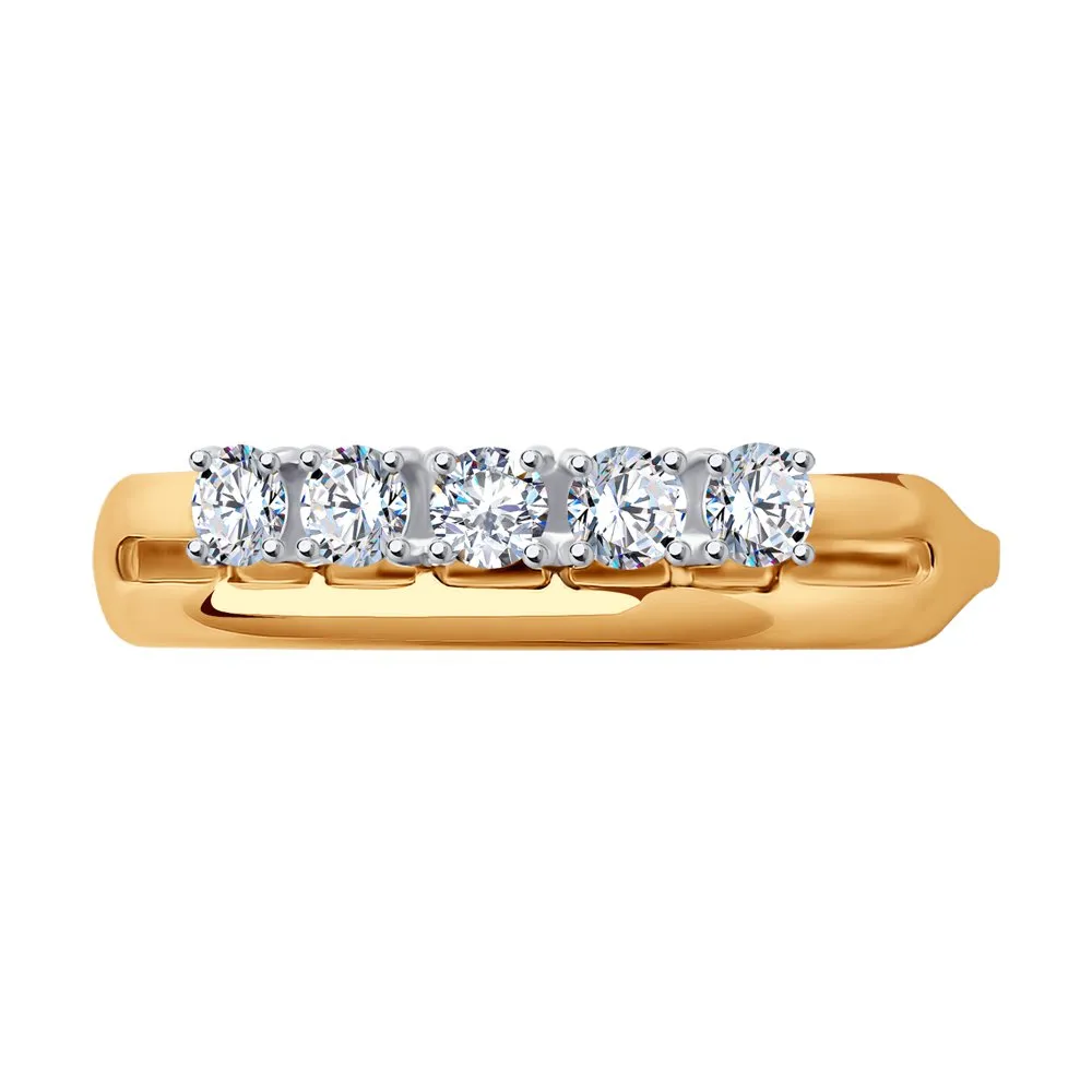 Inel din aur roșu cu Cubic Zirconia Incolor