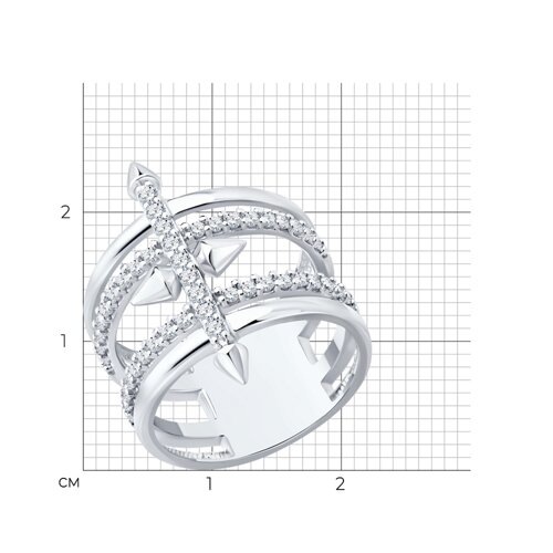 Inel din argint  cu pietre Cubic Zirconia Incolor