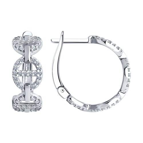 Cercei din argint  cu pietre Cubic Zirconia Incolor