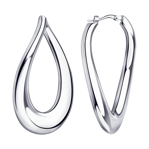 Серьги Конго из серебра без камней