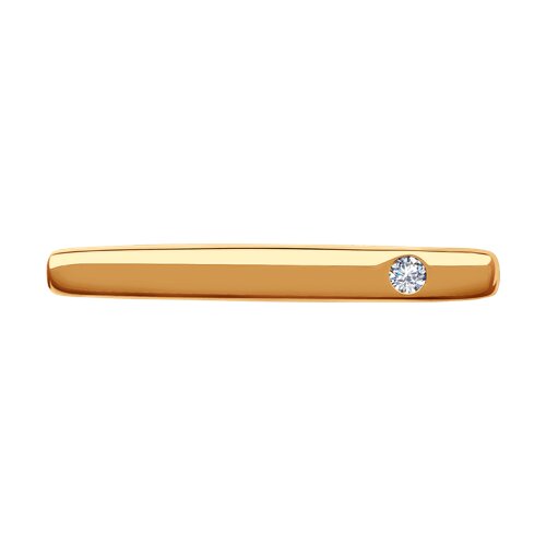 Inel din aur roșu cu pietre Cubic Zirconia Incolor