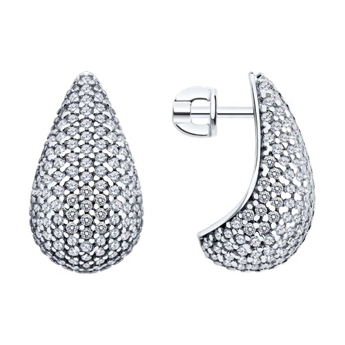 Cercei Pusete din argint  cu pietre Cubic Zirconia Incolor