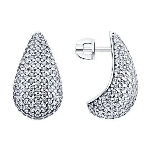 Cercei Pusete din argint cu Cubic Zirconia Incolor