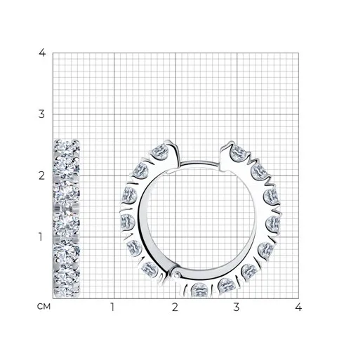 Cercei Creole din argint cu Cubic Zirconia Incolor