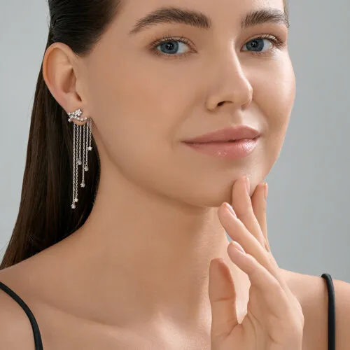 Cercel din argint cu Cubic Zirconia Incolor