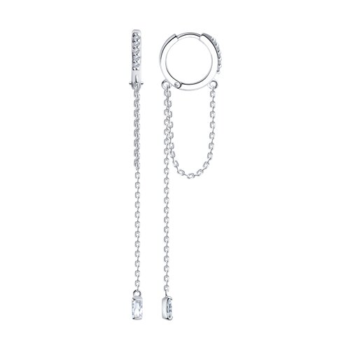 Cercei Creole din argint cu Cubic Zirconia Incolor