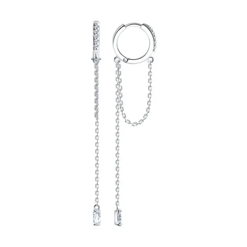 Cercei Creole din argint cu Cubic Zirconia Incolor