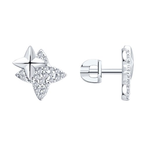 Cercei Pusete din argint  cu pietre Cubic Zirconia Incolor
