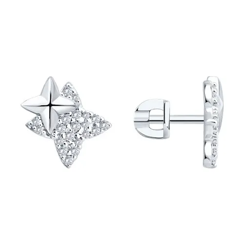 Cercei Pusete din argint cu Cubic Zirconia Incolor
