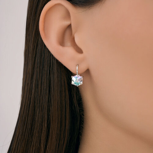 Cercei din argint  cu pietre Swarovski Zirconia Roz