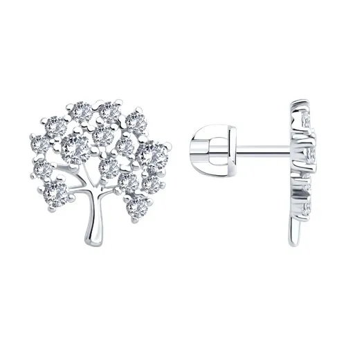 Cercei Pusete din argint cu Cubic Zirconia Incolor