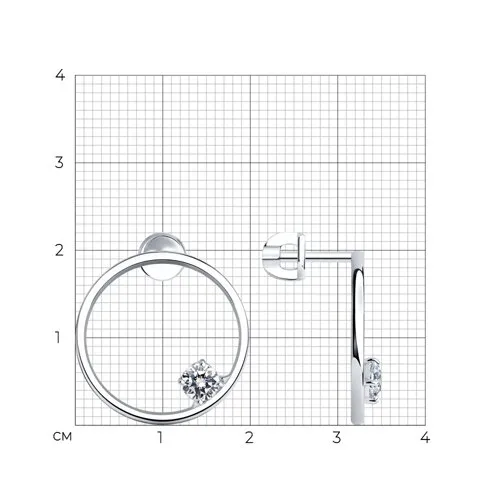 Cercei Pusete din argint cu Cubic Zirconia Incolor