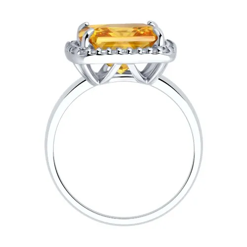 Inel din argint cu Cubic Zirconia Incolor, Cubic Zirconia Galben