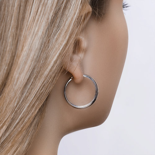 Серьги Конго из серебра без камней