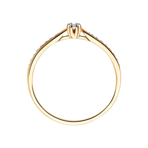 Inel din aur roșu cu pietre Diamant