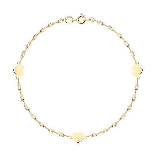 Браслет для ноги из красного золота без камней