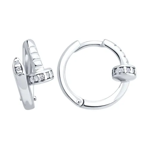Cercei Creole din argint cu Cubic Zirconia Incolor