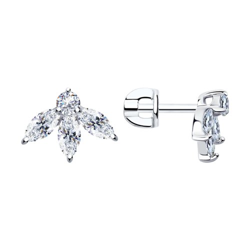 Cercei Pusete din argint  cu pietre Cubic Zirconia Incolor