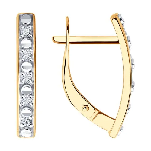 Cercei din aur roșu cu Cubic Zirconia Incolor