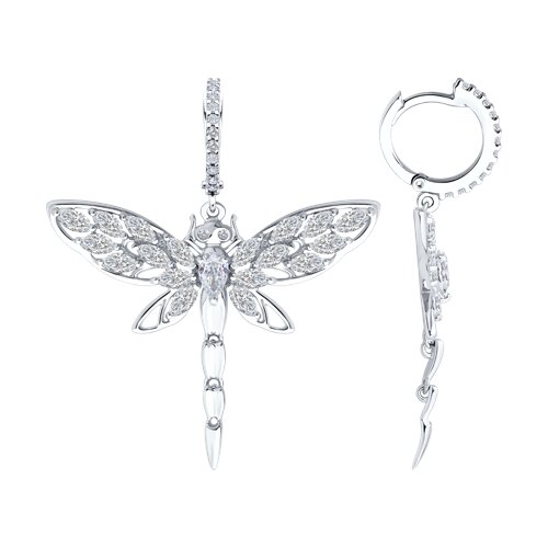 Cercei Creole din argint  cu pietre Cubic Zirconia Incolor