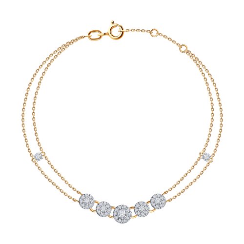 Brățară din aur roșu cu Cubic Zirconia Incolor