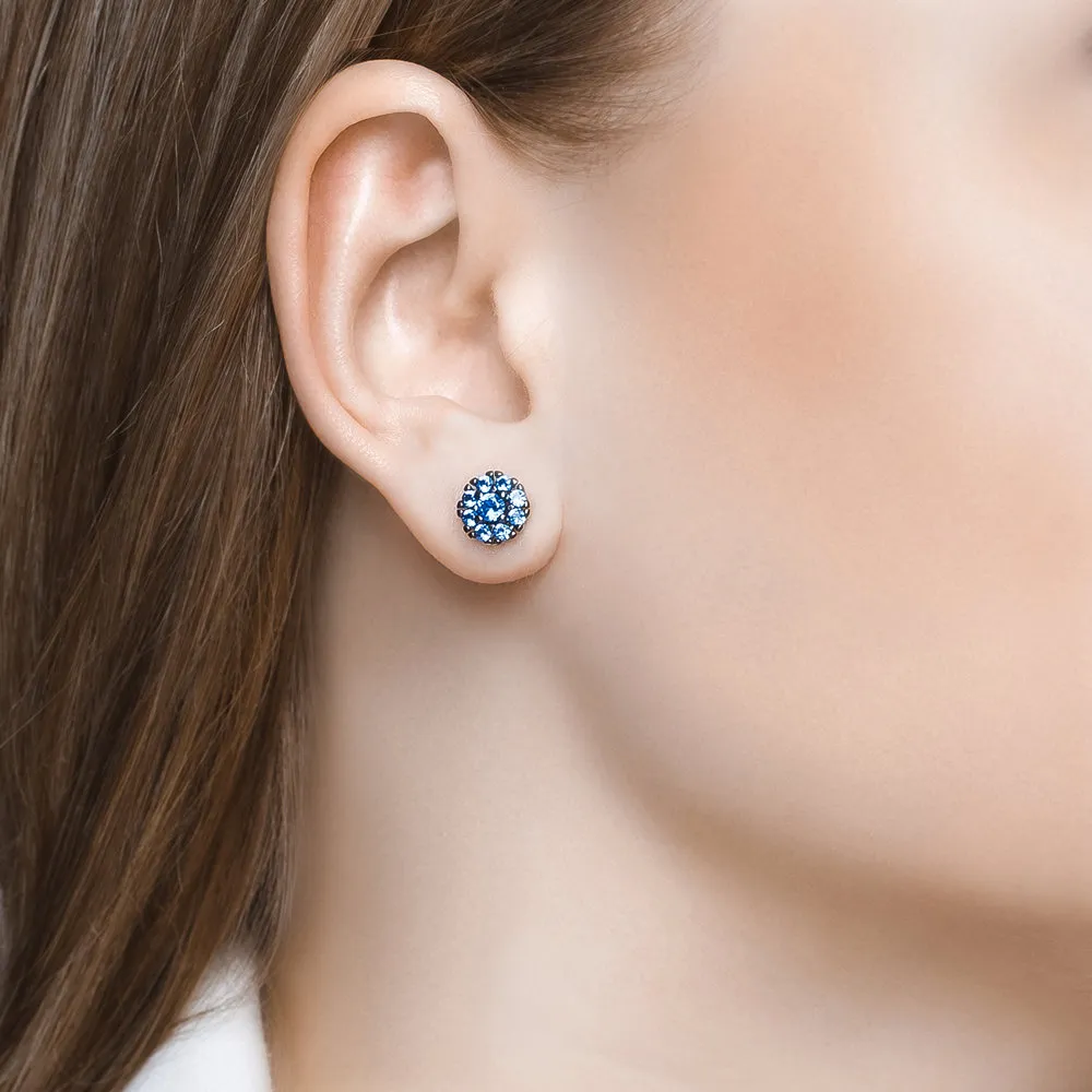 Cercei Pusete din argint cu Cubic Zirconia Albastru Safir