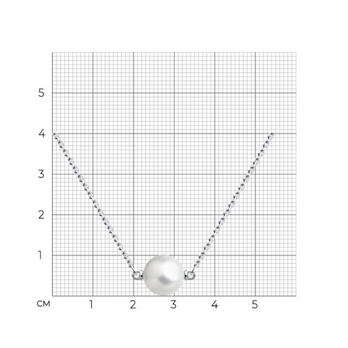 Колье из серебра с камнями Жемчуг Swarovski