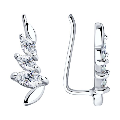 Cercei din argint  cu pietre Cubic Zirconia Incolor