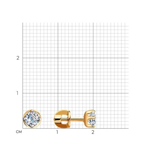 Cercei Pusete din aur roșu cu Cubic Zirconia Incolor