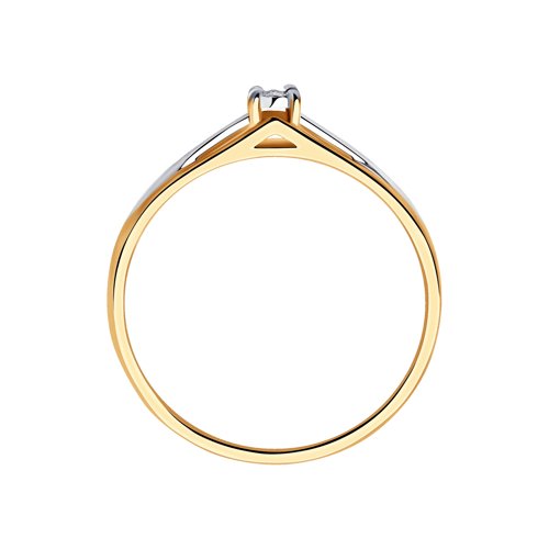 Inel din aur alb și roșu cu pietre Diamant