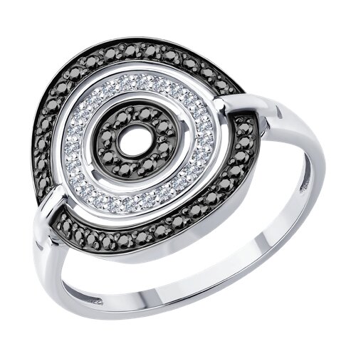 Inel din aur alb cu pietre Diamant, Diamant negru