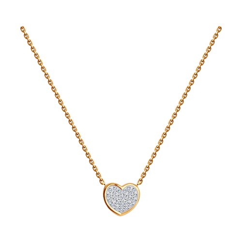 Colier din aur roșu cu pietre Cubic Zirconia Incolor