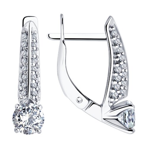 Cercei din argint  cu pietre Cubic Zirconia Incolor