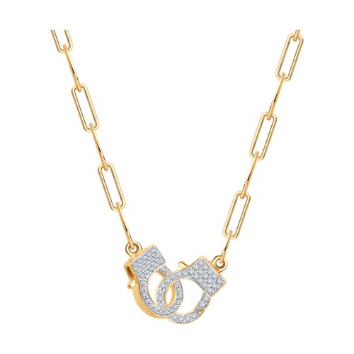 Colier din aur roșu cu pietre Diamant