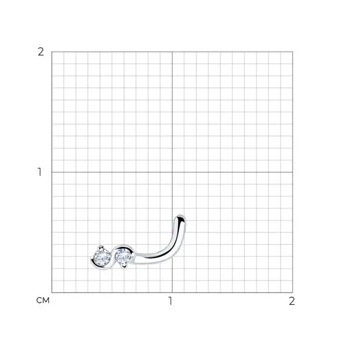 Piercing din argint cu Cubic Zirconia Incolor