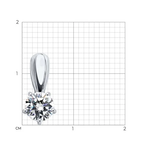 Pandantiv din aur alb cu Cubic Zirconia Incolor