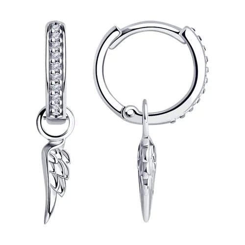 Cercei Creole din argint cu Cubic Zirconia Incolor