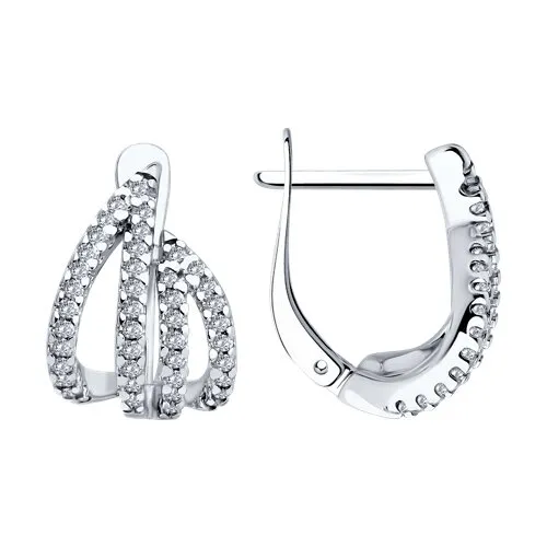 Cercei din argint cu Cubic Zirconia Incolor