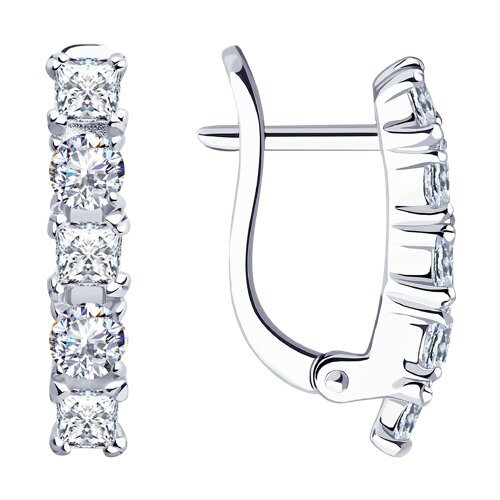 Cercei din argint  cu pietre Cubic Zirconia Incolor